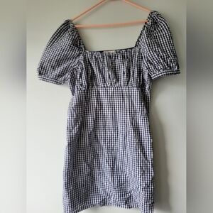Anthropologie forever that girl Gingham dress navy large